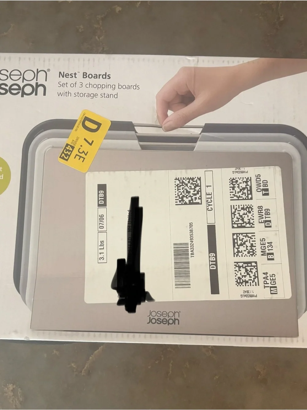 Joseph Joseph Nest Boards Set of 3 – Gray and White Chopping Boards - Brand New